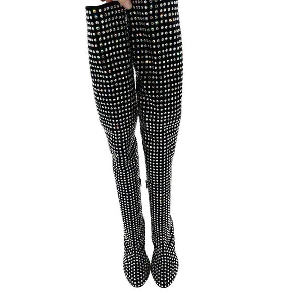 Christian Louboutin Jane Botta Alta Strass Boom Over the Knee Crystal Boot EU 37 - Picture 6 of 13